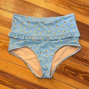Kortni Jeane Blue Lemon Print Swim Bottoms